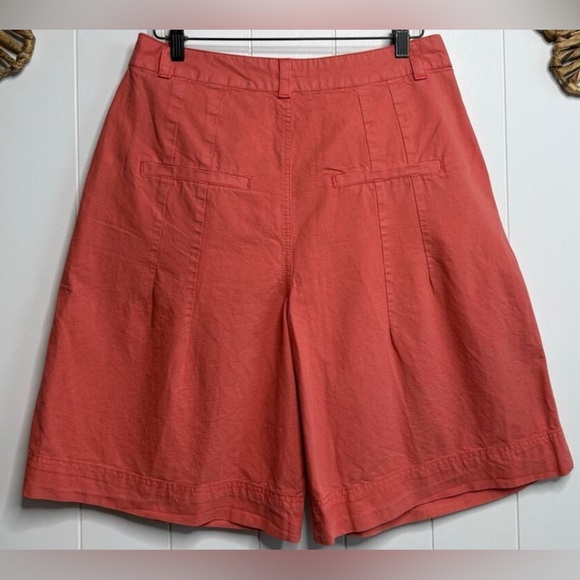 Free People pleated trouser shorts wide-leg 
NWOT bermudas cotton linen boho - Picture 2 of 13
